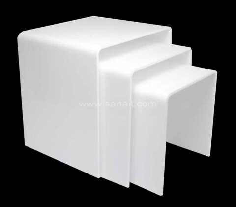 Factory Custom White Acrylic Nest Of Tables